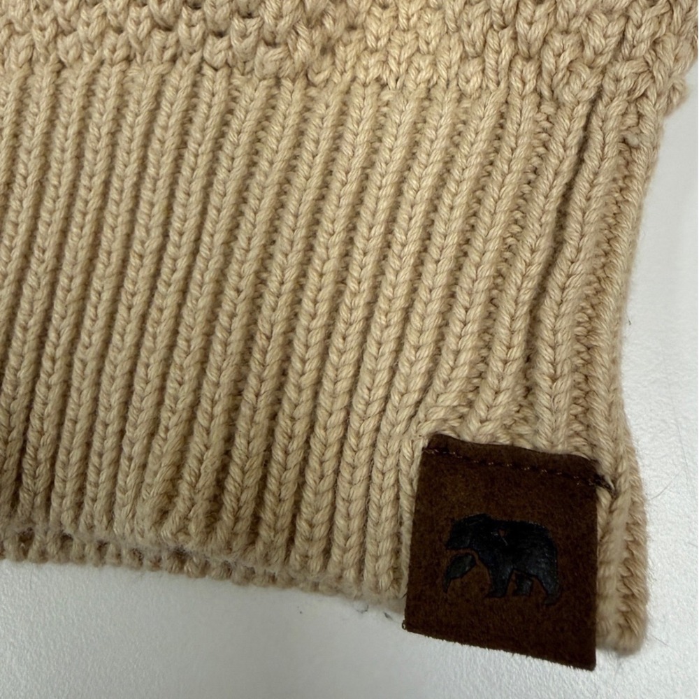 The Normal Brand Mens Moss Stitch Crew Tan Size Large Fisherman Preppy Neutral - Picture 9 of 10